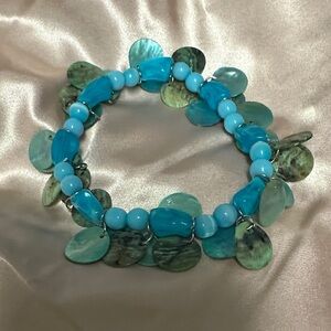 Shells of the Sea Blue and Green Shell Bracelet